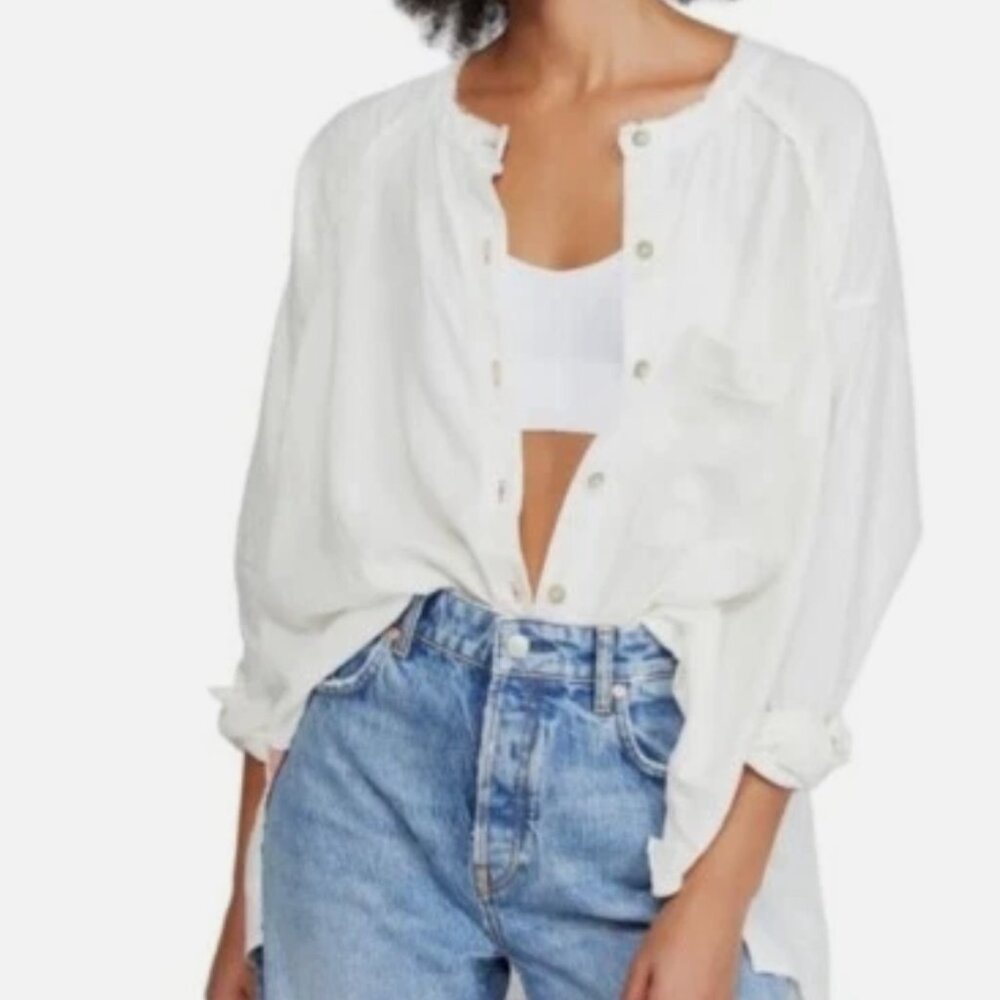 Free People White Blouse "EUC" - Picture 13 of 14